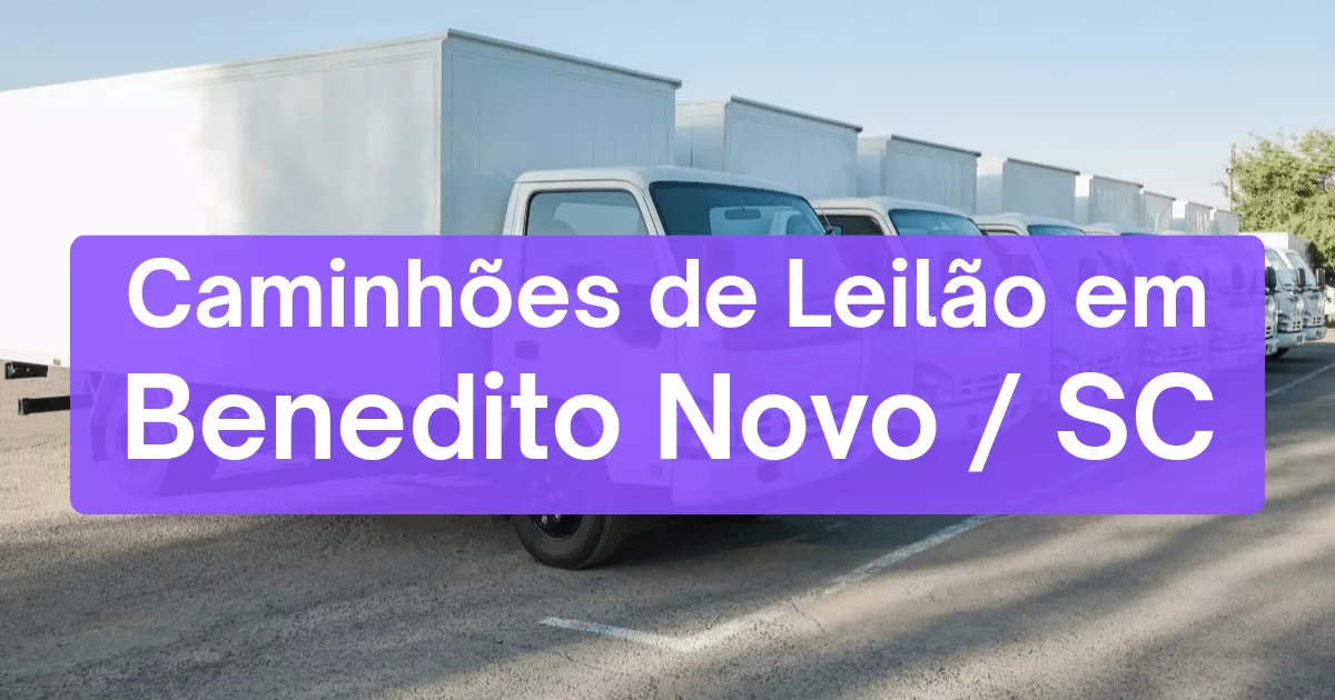 caminhoes em leilão em Benedito Novo/SC