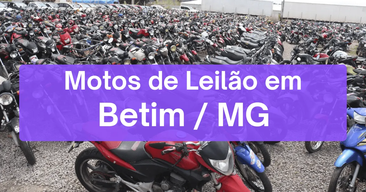 motos em leilão em Betim/MG