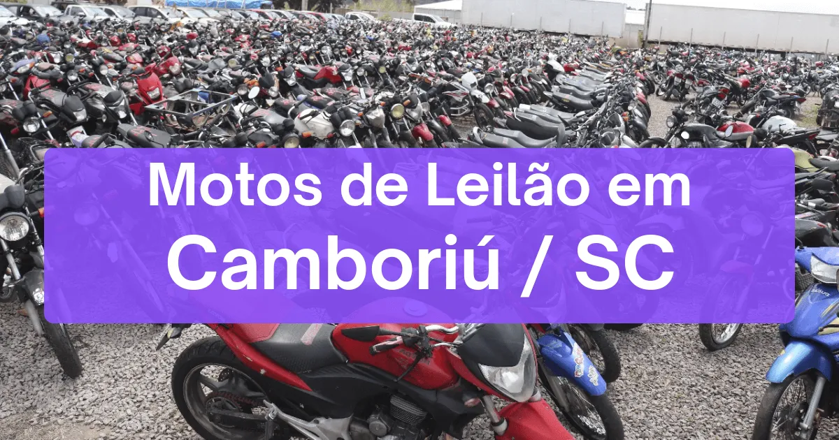 motos em leilão em Camboriú/SC
