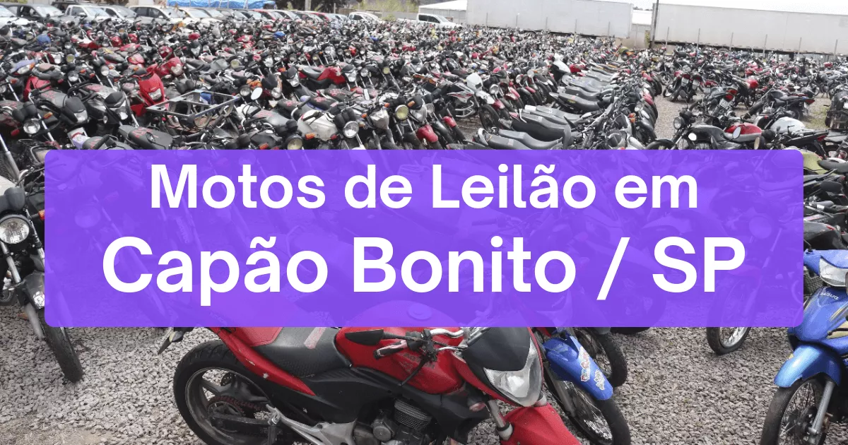 motos em leilão em Capão Bonito/SP