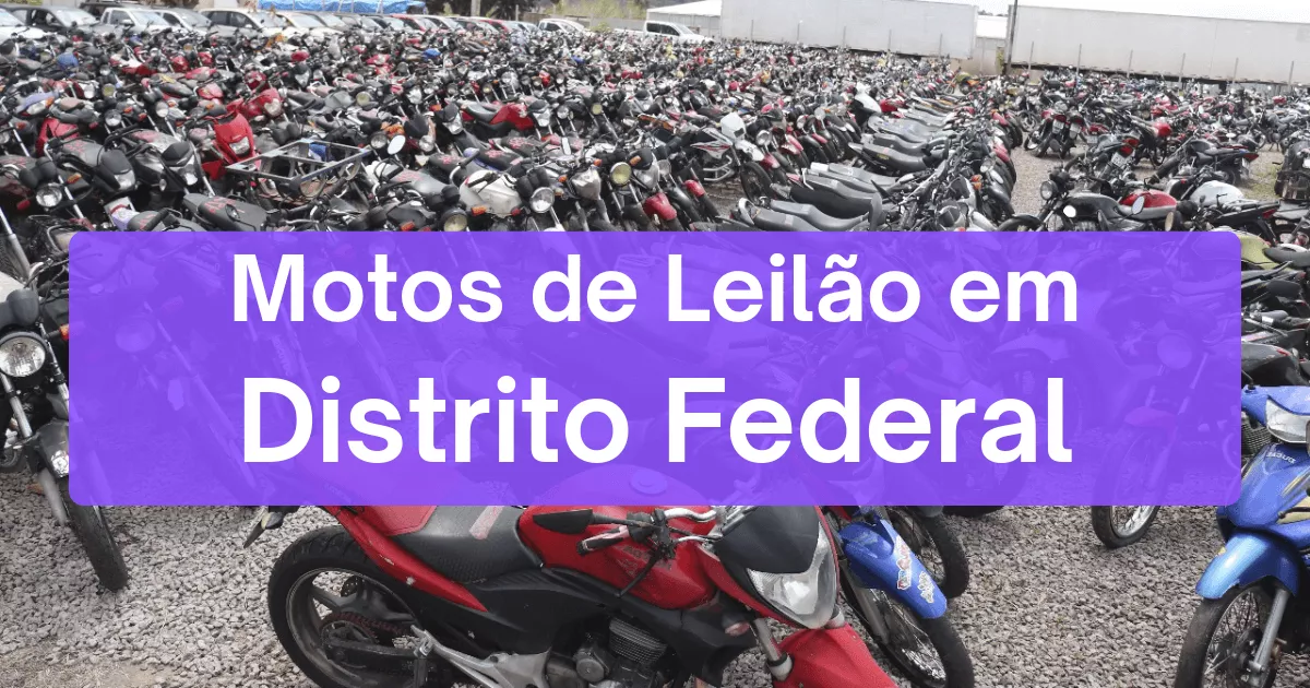 motos em leilão no estado de Distrito Federal