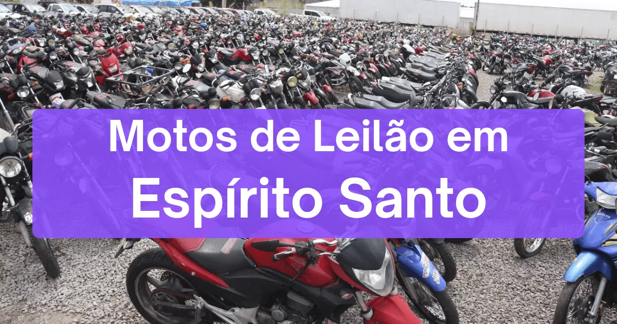 motos em leilão no estado de Espírito Santo