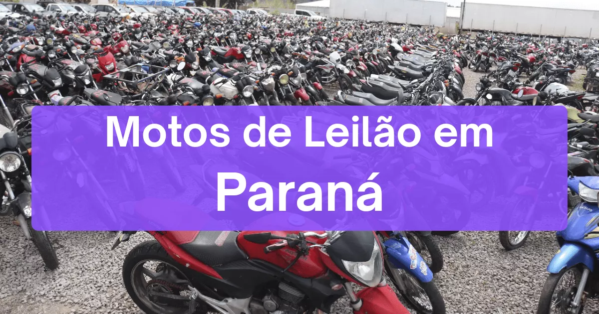 motos em leilão no estado de Paraná