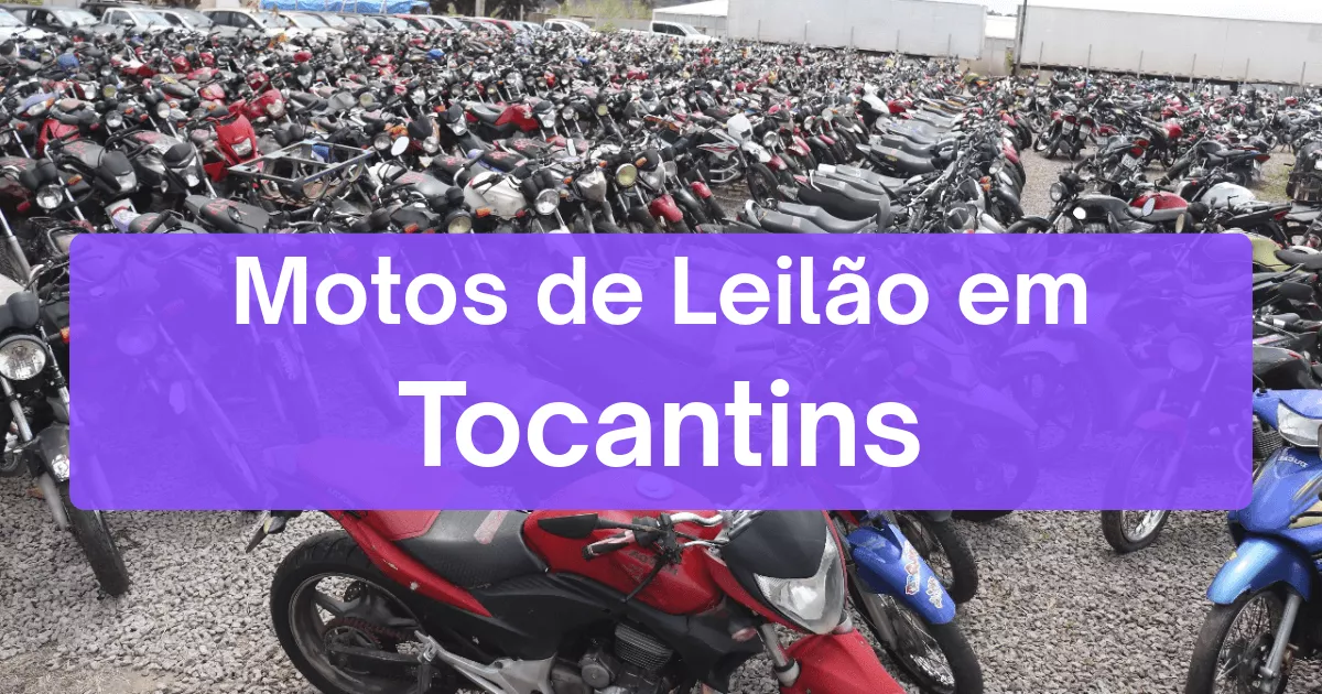 motos em leilão no estado de Tocantins