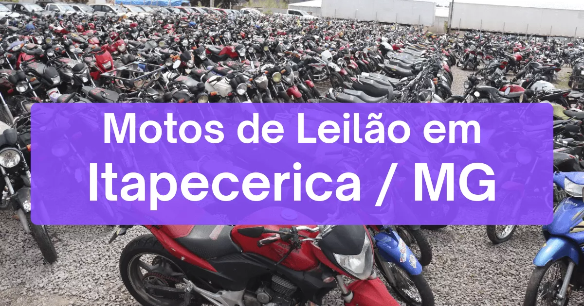 motos em leilão em Itapecerica/MG