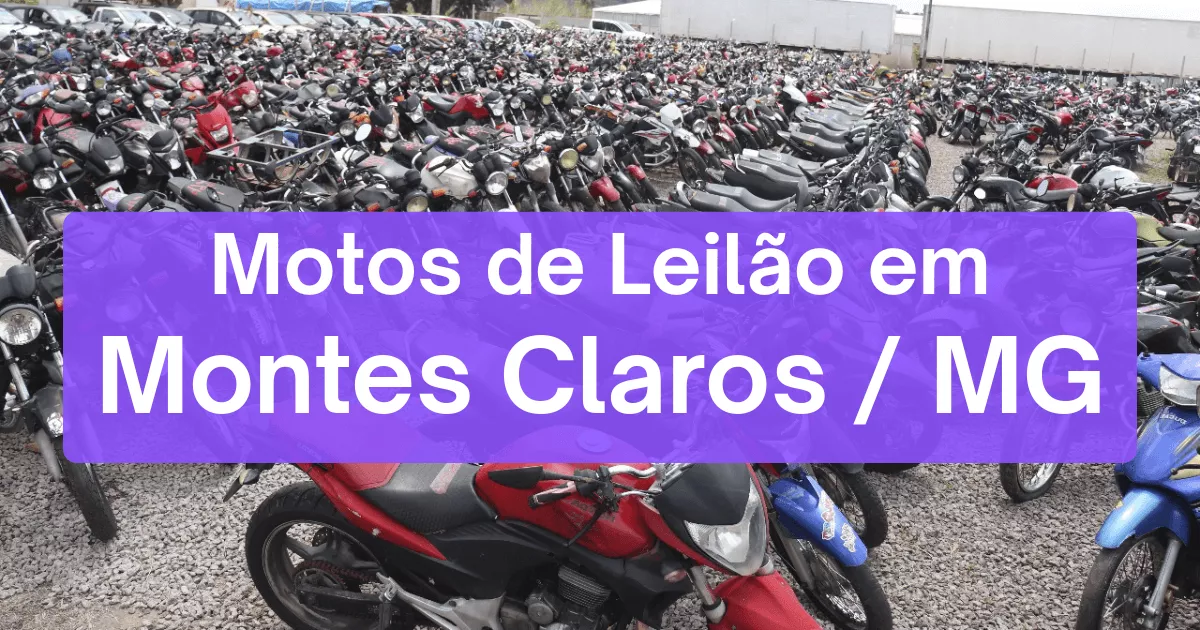 motos em leilão em Montes Claros/MG