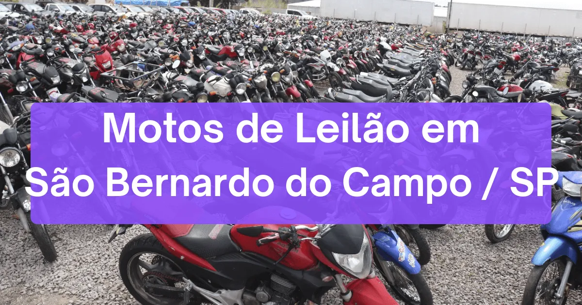motos em leilão em São Bernardo do Campo/SP