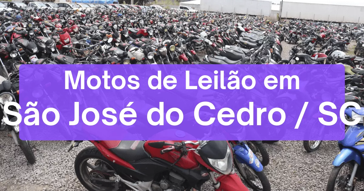 motos em leilão em São José do Cedro/SC