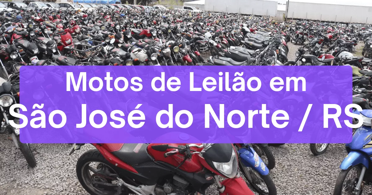 motos em leilão em São José do Norte/RS