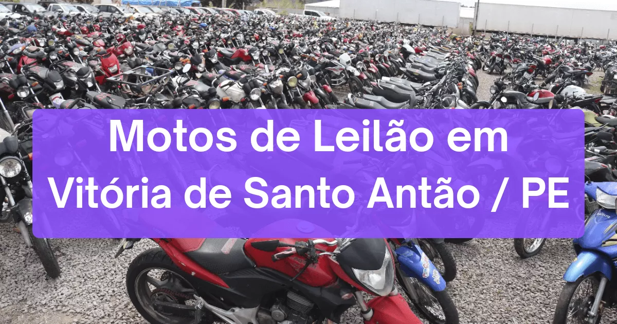 motos em leilão em Vitória de Santo Antão/PE
