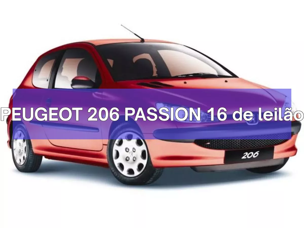 PEUGEOT 206 PASSION 16 em leilão