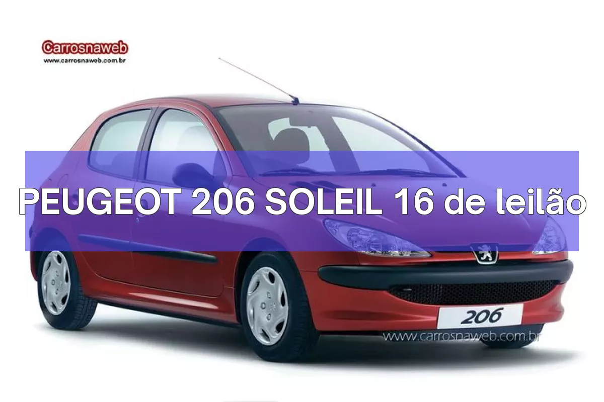 PEUGEOT 206 SOLEIL 16 em leilão