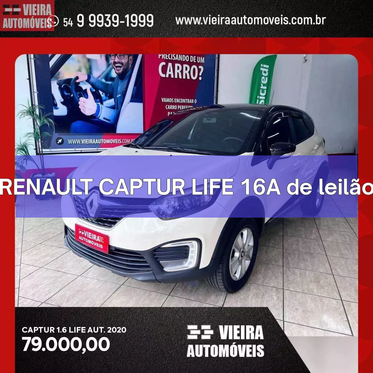 RENAULT CAPTUR LIFE 16A em leilão