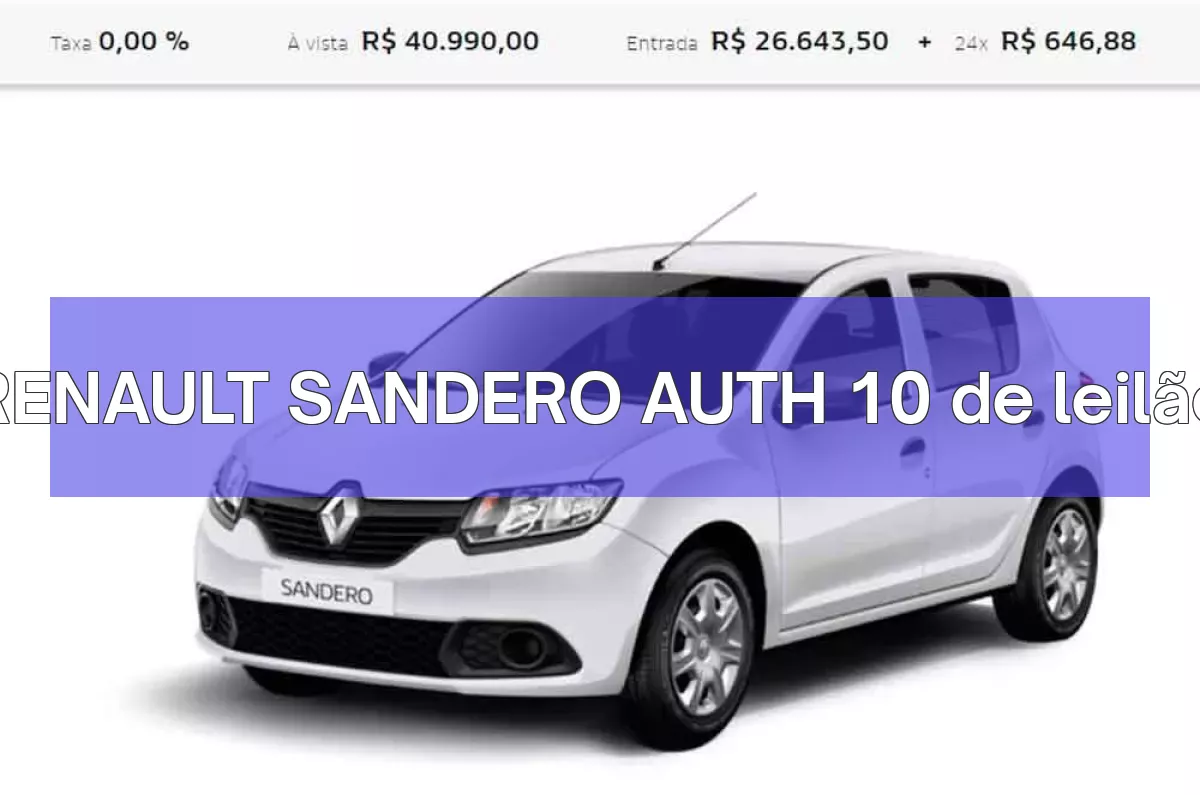 RENAULT SANDERO AUTH 10 em leilão