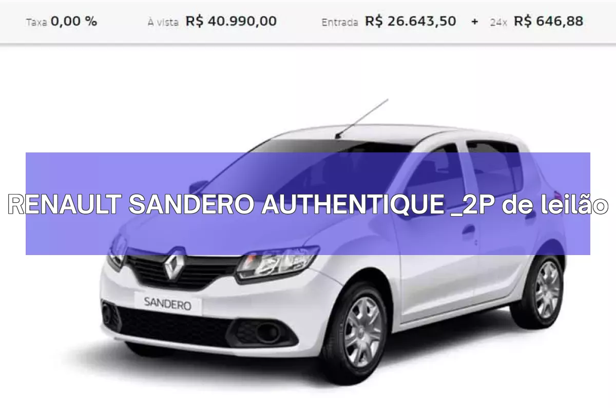 RENAULT SANDERO AUTHENTIQUE _2P em leilão